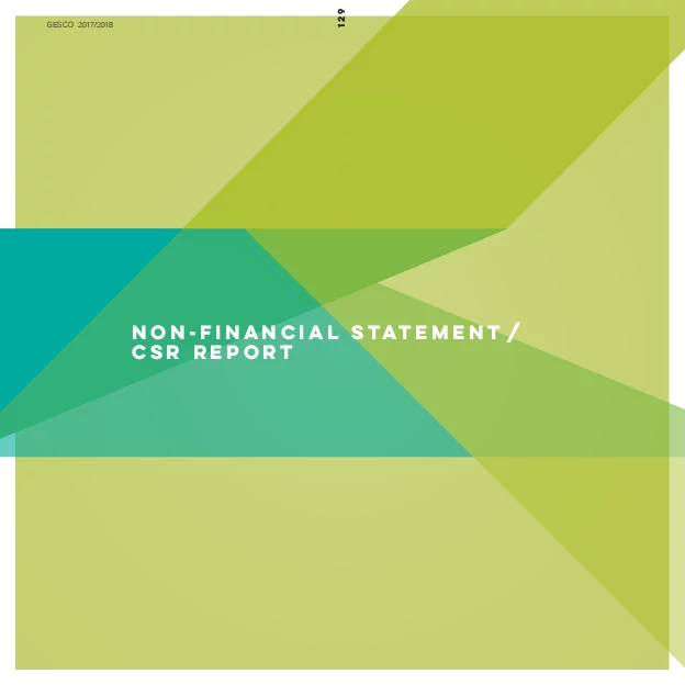 Photo: GESCO: Cover of Non-financial statement/CSR report 2017/2018