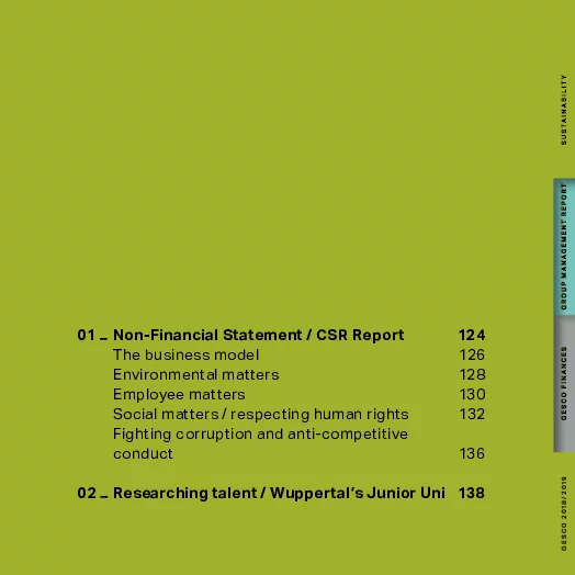 Photo: GESCO: Cover of Non-Financial Statement/CSR Report 2018/2019