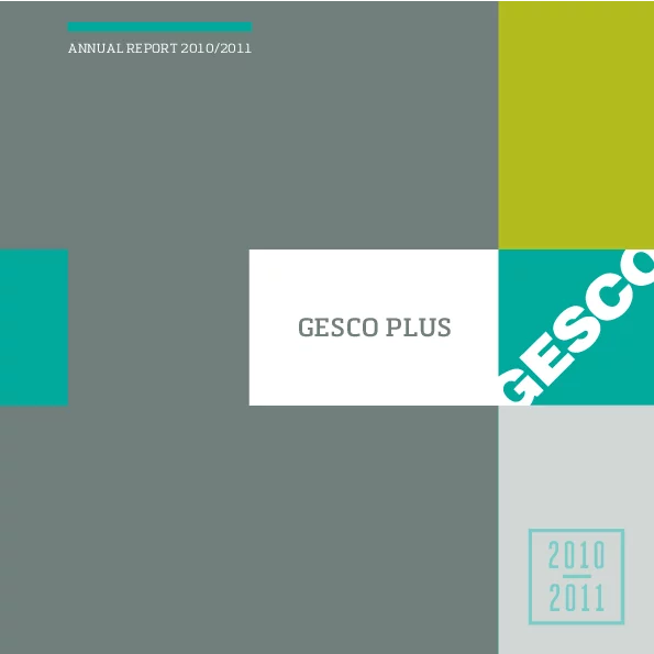 Photo: GESCO: Cover of Annual Report 2010/2011