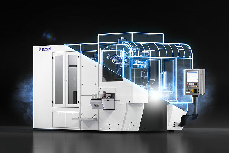 Foto: Gesco: Ein Rendering von der Sägebandschleifmaschine B127G