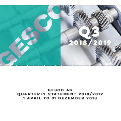 Photo: GESCO: Cover of Quarterly statement Q3 2018/2019