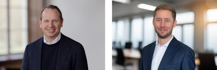 Portrait von den Geschäftsführern Marc Breidenbach und Michael Schmäing 