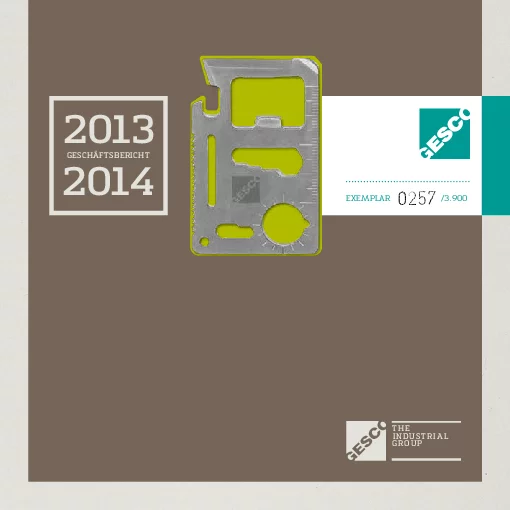 Foto: GESCO: Cover von Geschäftsbericht 2013/2014